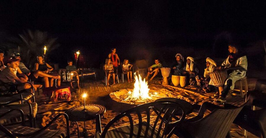Agafay Desert Sunset Dinner & Berber Campfire (Vegan option) - Reaching Thy Nomads Camp before sunset