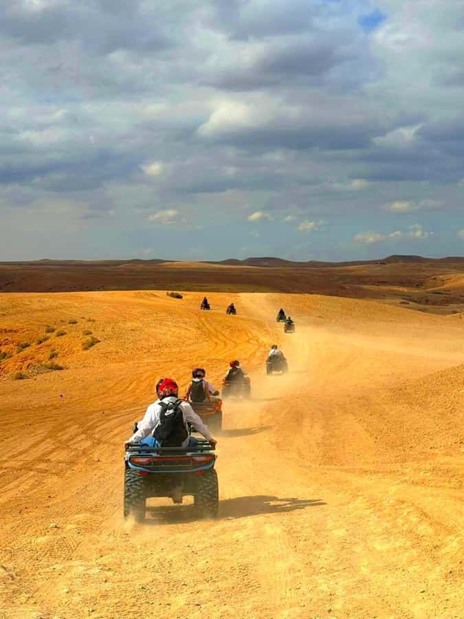 Agafay tour Quade Bike, Sunset and Romantic Dinner Show - Quad biking over Agafay’s rocky trails