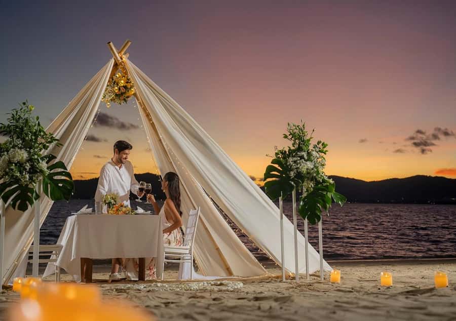 Beach Proposal at My Beach Resort - Setting up the beach moment
