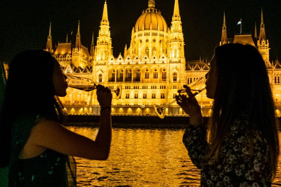 Budapest: Candlelit Dinner River Cruise with Live Music - Budapest by night, seen from the Danube
