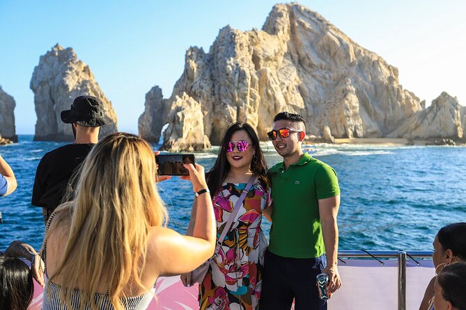 Cabo Sunset Dinner Cruise: Fajitas, Lands End and Party - Leaving Marina Cabo San Lucas at sunset