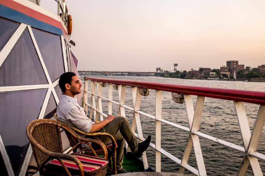 Cairo: Nile Sunset Dinner Cruise, Show & Optional Transfer - Sunset views before Cairo turns dark