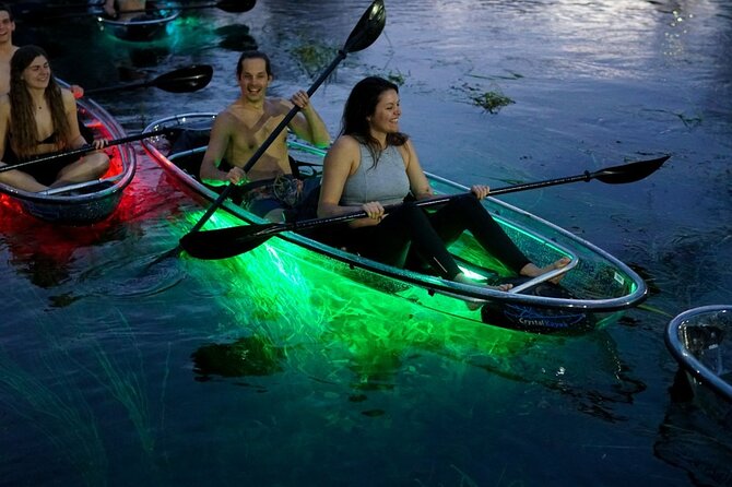 Date Night LED Glow Clear Kayak or Paddleboard & Champagne - The champagne stop gives the paddle a purpose
