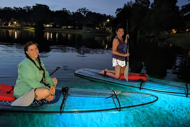 Date Night LED Glow Clear Kayak or Paddleboard & Champagne - Guides who teach, photograph, and keep the group together