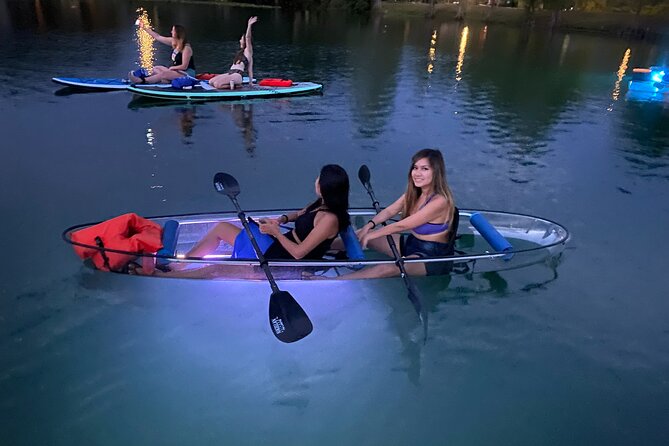 Date Night LED Glow Clear Kayak or Paddleboard & Champagne - Picking the right session: sunset or stars