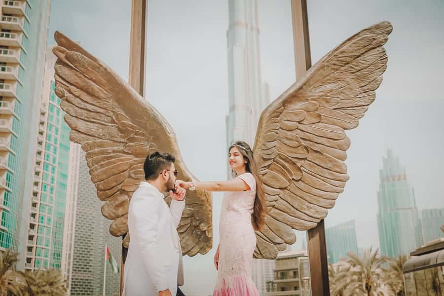 Dubai: Iconic Burj Khalifa Pre-Wedding Photoshoot - Starting at Wings of Mexico