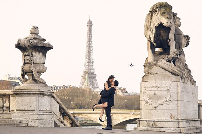 Eiffel Tower Surprise Proposal Engagement - The proposal moment at Port de Suffren