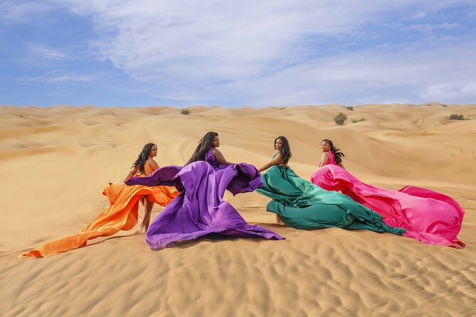 Flying Dress Photoshoot Dubai Solo, Couple and Group 3Hours - A fashion shoot, not a typical Dubai tour