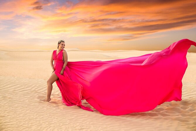 Flying dress photoshoot Dubai Solo, Couple and Group Session - What the desert adds to the photographs