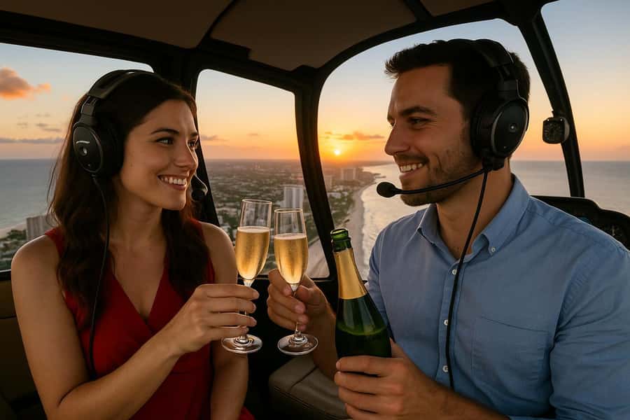 Fort Lauderdale : Romantic Champagne Helicopter Flight Tour - Champagne, photos, and the moments between