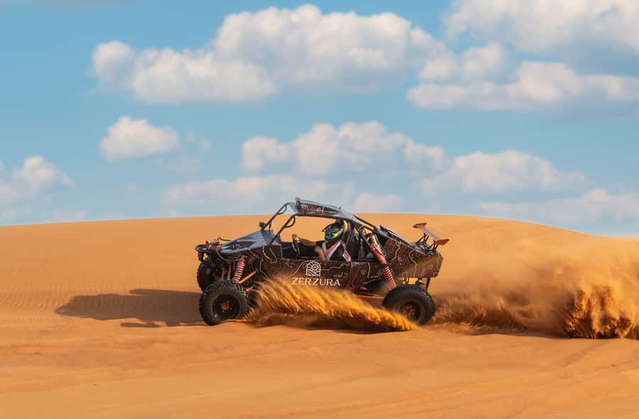 From Dubai: Zerzura Buggy Experience + Private Dinner - From Dubai to the quieter Mleiha Desert
