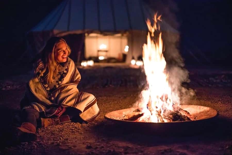 From Marrakech : Agafay Desert Sunset Dinner with Camel Ride - A 20-minute camel ride across Agafay