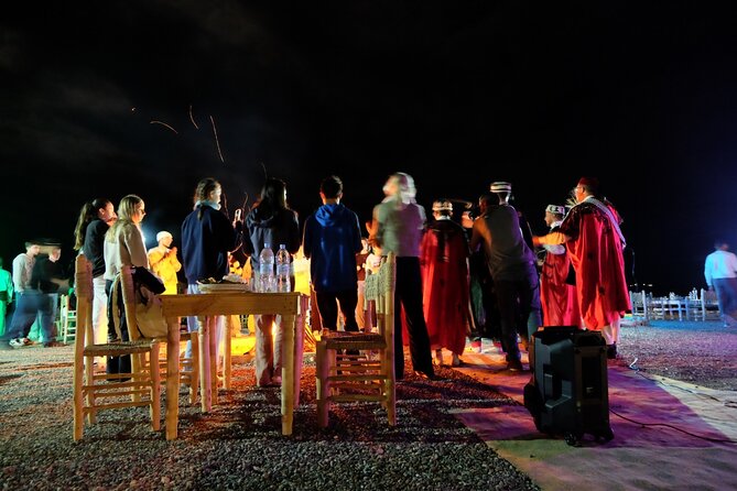 From Marrakech: Quad sunset dinner Experience & show - Berber music and a fire show after dinner
