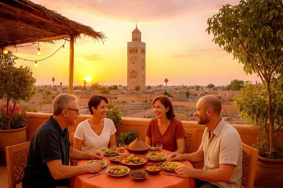 From Marrakech: Rooftop Dinner & Romantic Medina Views - What dinner is likely to be like