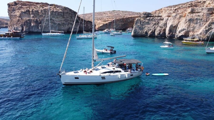 From Valletta: Romantic Sunset Cruise on a Sailing Yacht - The skipper and the mood on board
