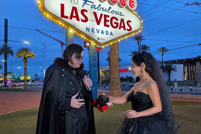 Goth Wedding or Vow Renewal at Vegas Sign with Props and Photos - What happens during the 45-minute experience