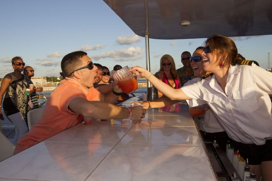 Key West: Sunset Dinner Cruise with Open Bar & Live Music - The upper deck and the Gulf sunset