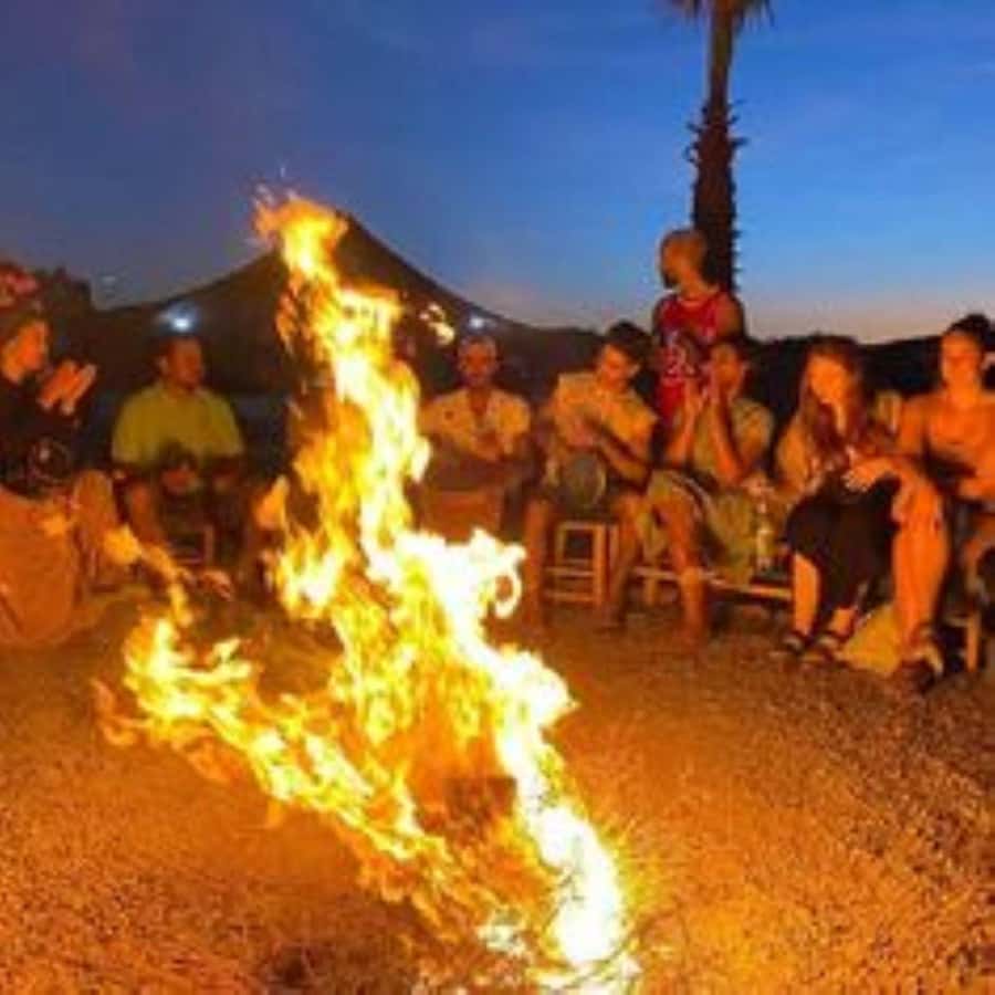 Marrakech: Agafay Desert Magic Sunset Dinner & Live Show - Mint tea first, then Moroccan dinner