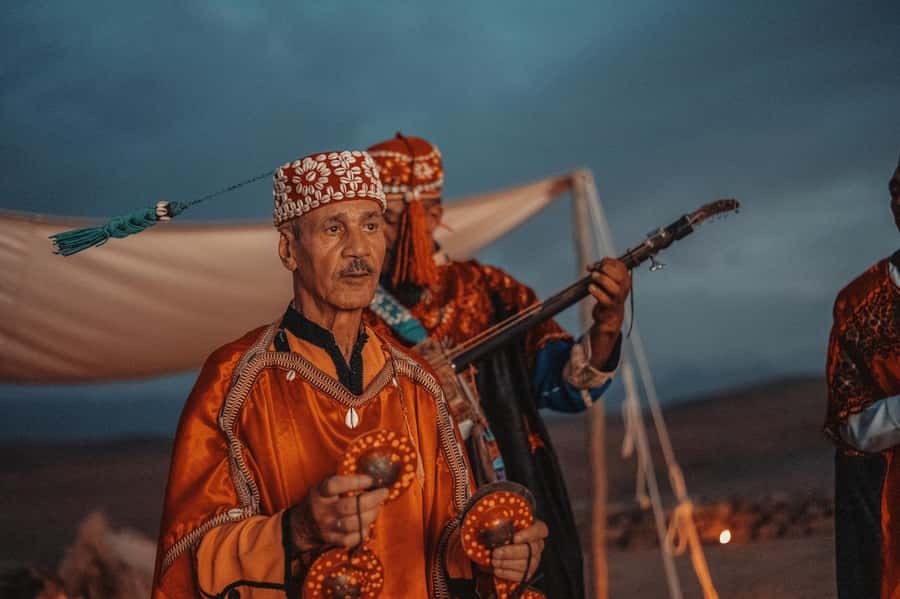 Marrakech: Agafay Desert Private Dinner w/ Music & Fire Show - The camel ride around sunset