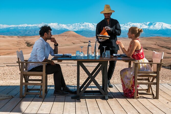 Marrakesh: Sunset Dinner in Agafay Desert with Show & Transfers - Watching sunset above the Atlas Mountains