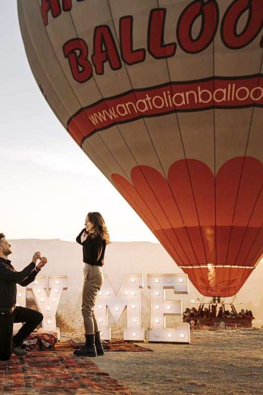 Marriage Proposal Surprise & Engagement in Cappadocia - The decorated proposal area