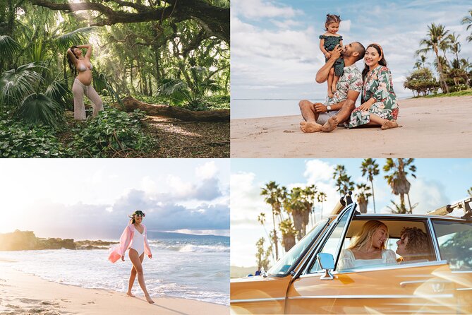 Maui Photographer, Beach Portrait for Family and couple - Working With Mateo on Natural Poses