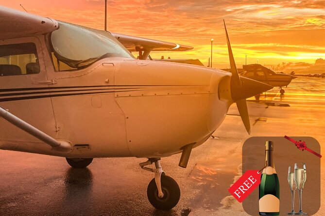 Miami Beach: Romantic Sunset Private Airplane Tour with Champagne - Miami Seaquarium from the air