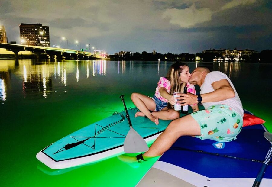 Orlando: Date Night LED Night Glow Tour with Sparkling Wine - Three lakes, three different moods