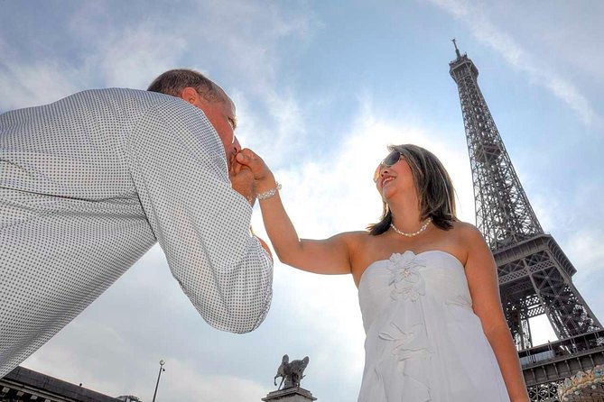 Paris Renew Your Wedding Vows Experience with Professional Photographer - A Walking Photo Shoot Around the Seine