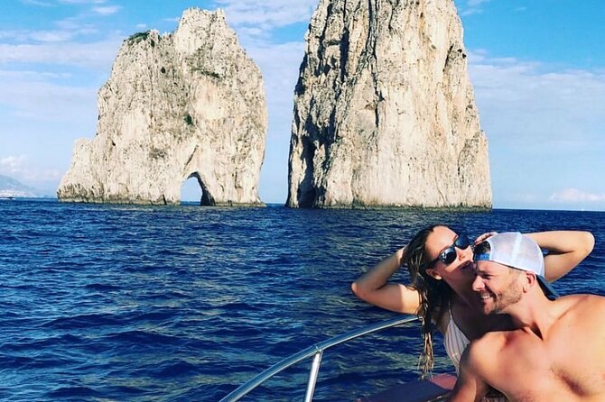 Private Island of Capri Boat Tour for Couples - Passing the Faraglioni rock towers
