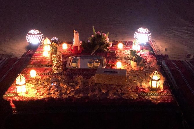 Private Romantic Dinner in Desert Abu Dhabi with Hot BBQ Dinner - A private setting above the sand