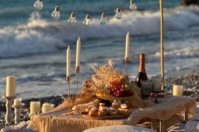 Private Romantic Picnics in Rhodes - The beach setting and fairy-light atmosphere