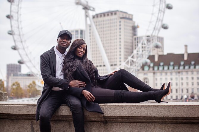 Professional Private Couple Photoshoot - Moving toward the London Eye