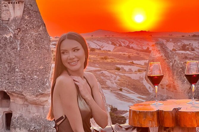 Romantic Cappadocia Sunset Dinner and Wine - Watching sunset over Uçhisar Castle