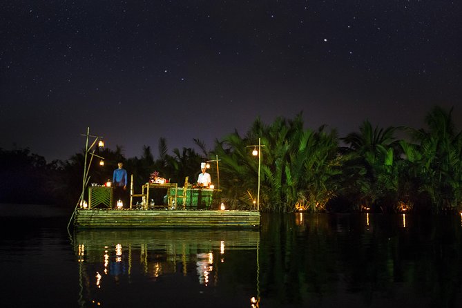 Romantic Dinning On The Bamboo Raft - From Hoi An Ancient Town to the river