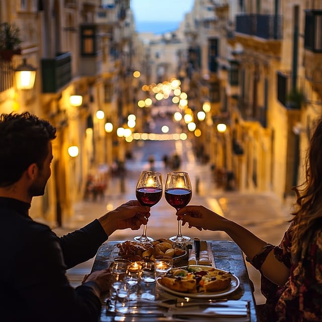 Romantic Italian Cuisine Dinner in Valletta - Wine, Dessert, and Limoncello