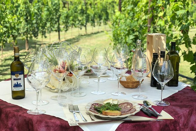Romantic Lunch in the Vine Rows in Tuscany - Starting with Tuscan appetizers and a glass of wine