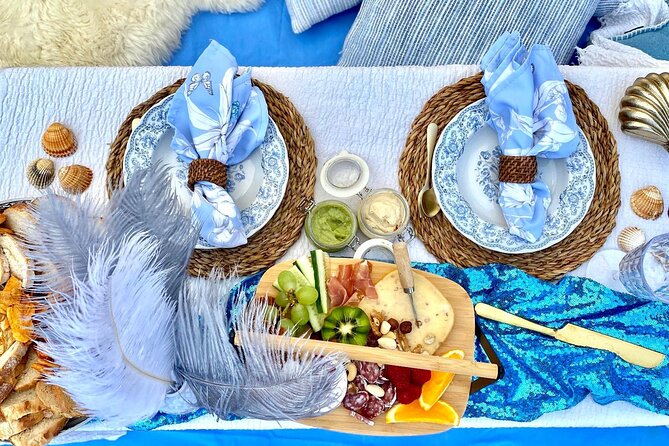 Romantic Picnic - The setup, food, and wine