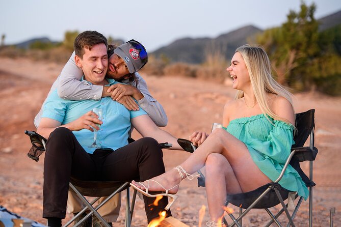 Romantic Picnic Date Night in the Las Vegas Mountains - Sunset, city lights, and mountain darkness