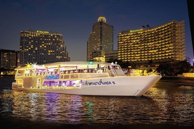 Romantic Sunset The Planet Cruise with Bangkok Night Views - Wat Arun and the riverfront temples