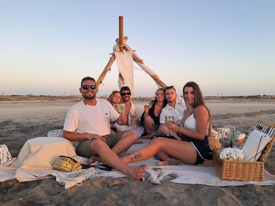 Sal: Romantic Sunset Escape with Wine and Roundtrip Transfer - Settling into the boho beach setup
