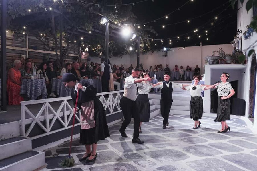 Santorini: The Greek Wedding Show - The food and wine are part of the experience, not dinner