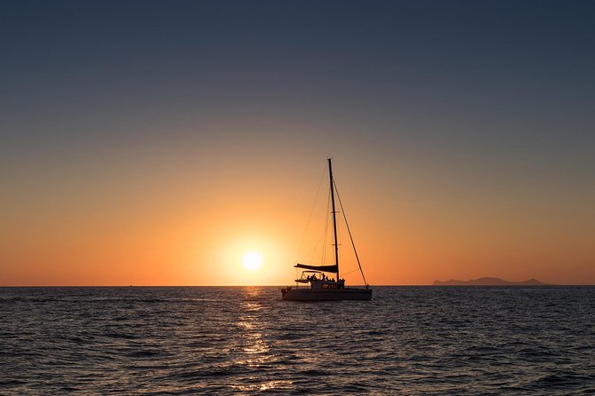 Shared Catamaran Romantic Sunset Cruise from Santorini via Volcano - Setting sail from Santorini at 3:30 pm