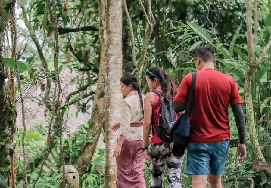 Ubud: Floating Breakfast, Jungle Swing & Spa Romantic Tour - Walking through Tegallalang rice terraces