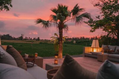 Romantic Dinner among the Rice Fields