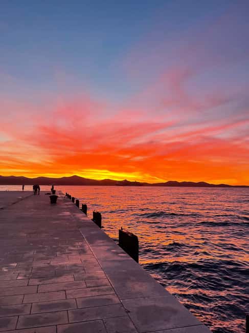 Zadar: Romantic Sunset Boat Tour with Champagne - The Sea Organ from a boat